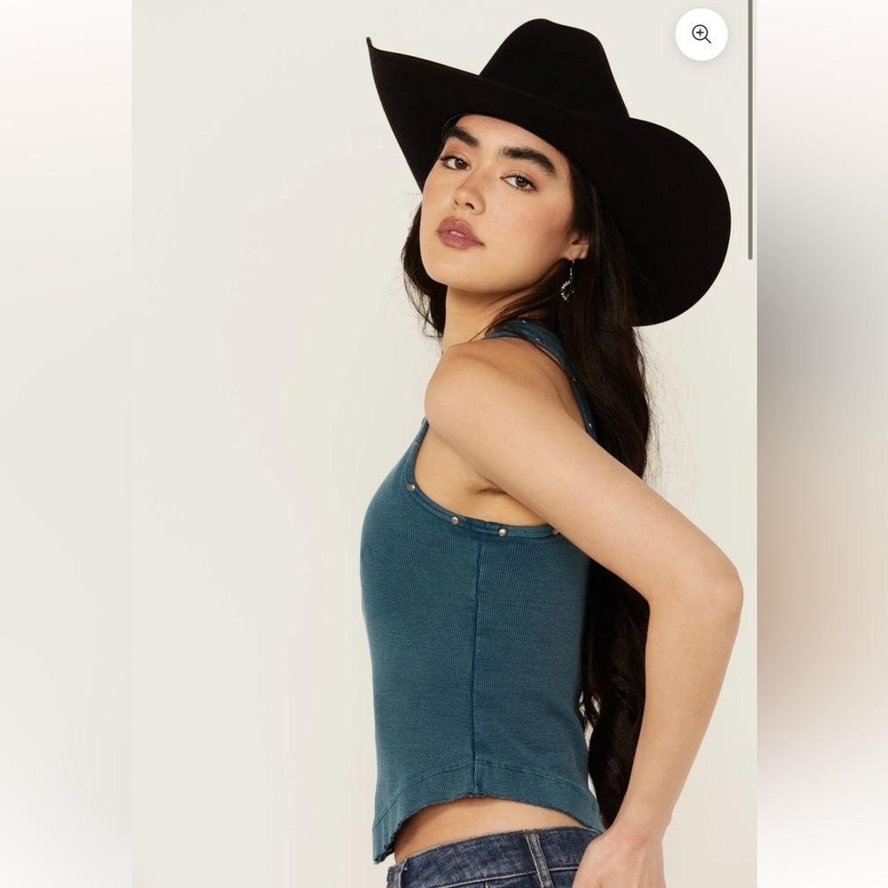 Idyllwind Teal Studded Tank Top